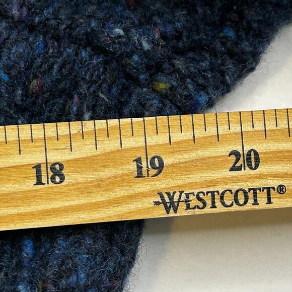 Kilcarra Club Monaco women's irish donegal wool blue cable knit sweater sz L - Picture 9 of 9